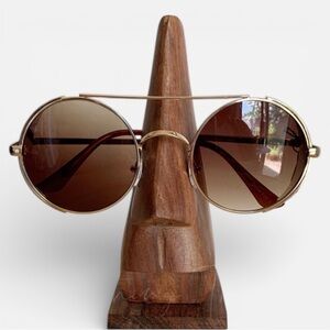 NWT Gold Steampunk Round Sunglasses | UV400